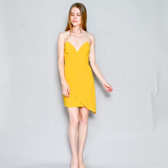 AMANDA UPRICHARD Yellow Strapless Mini Dress - Picture 7 of 8